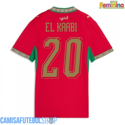 Camisa de time de futebol Marrocos Ayoub El Kaabi #20 Replicas 1º Equipamento Feminina Mundo 2026 Manga Curta